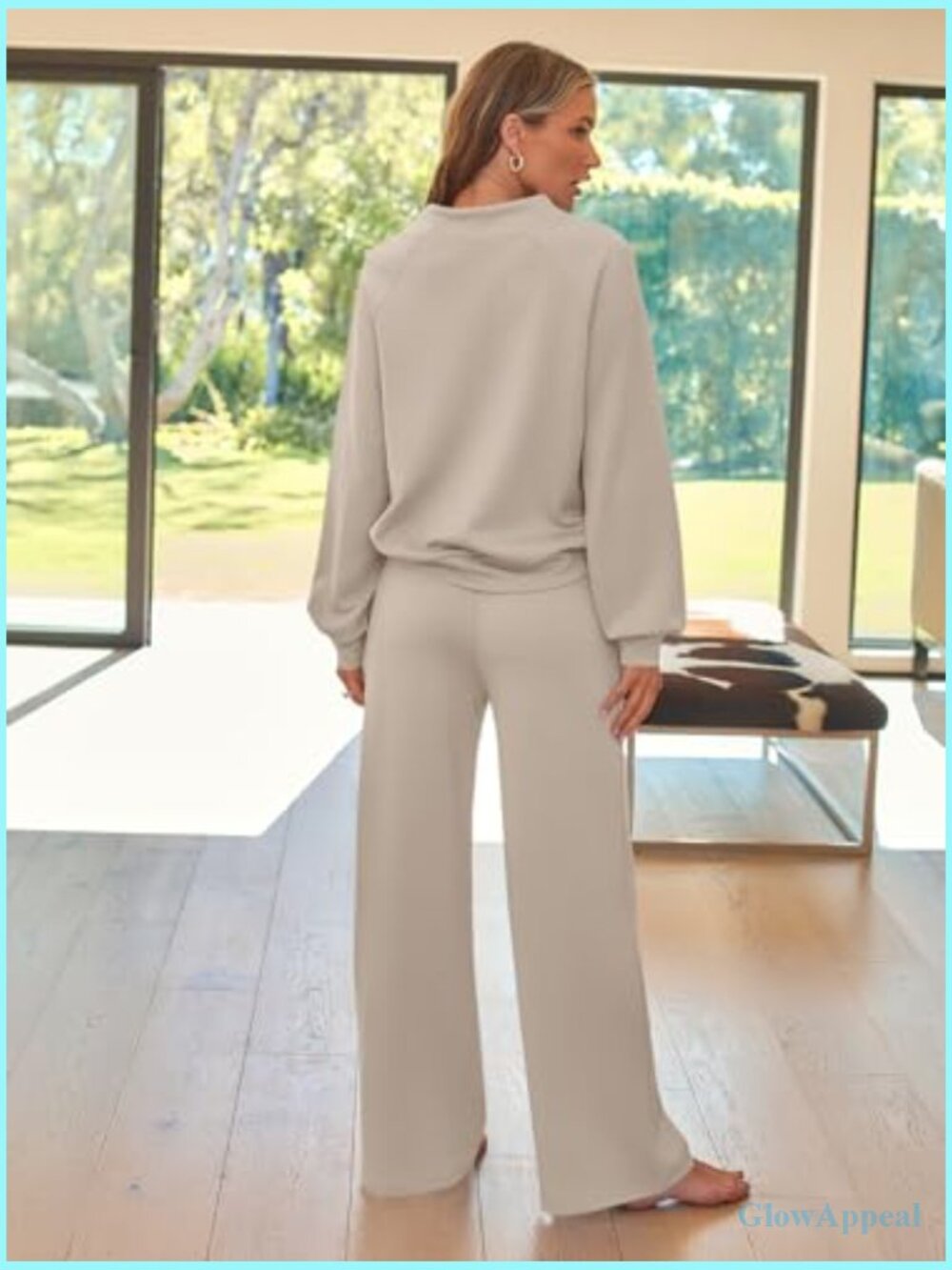 2-Piece Sweatsuit Lounge Set Tracksuit Heavyweight Cozy Fleece - Picture 5 of 7